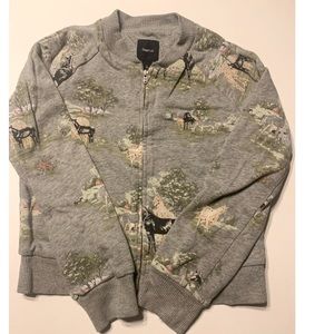 Horse-themed zipper sweatshirt